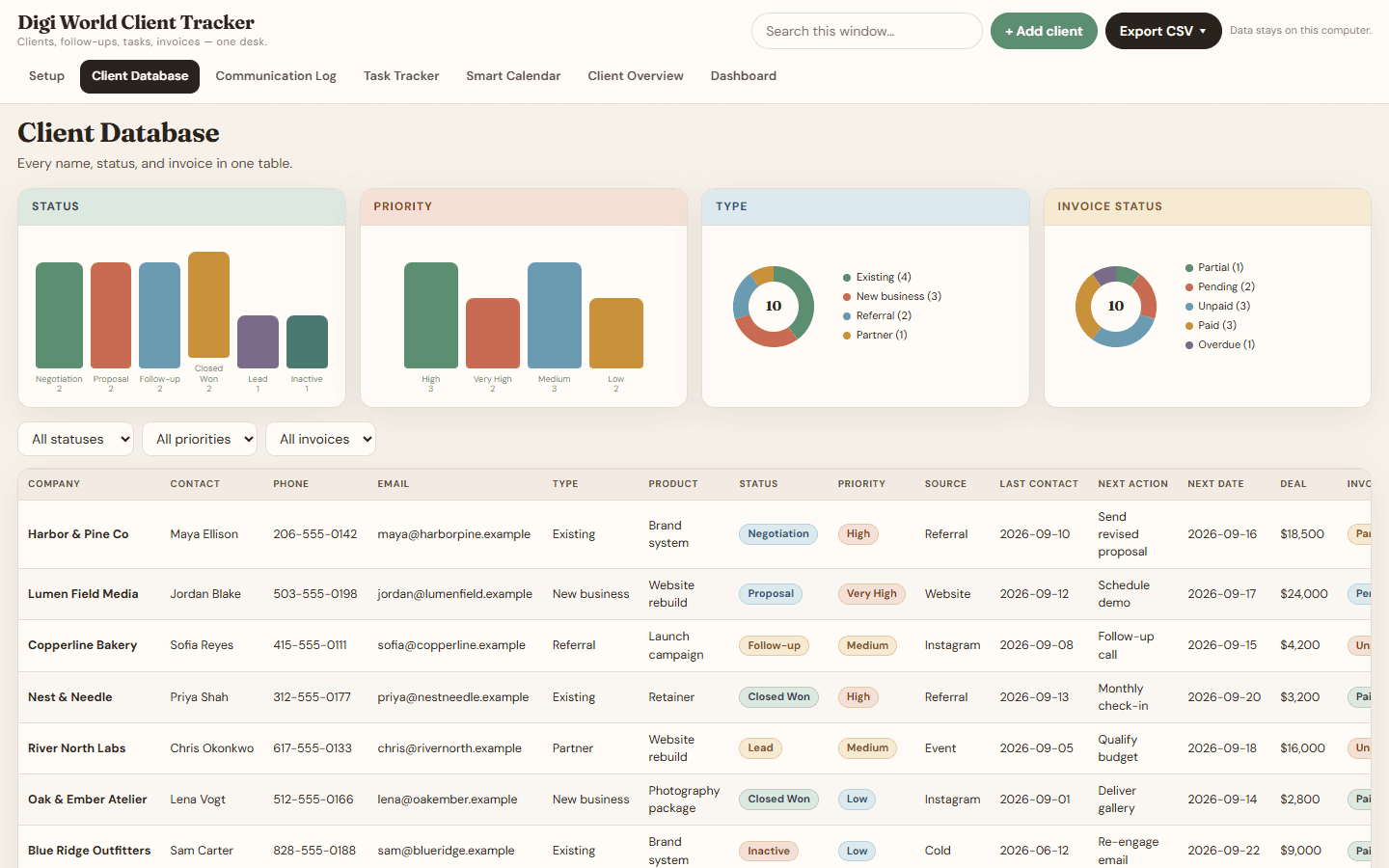 Client Tracker Digi World